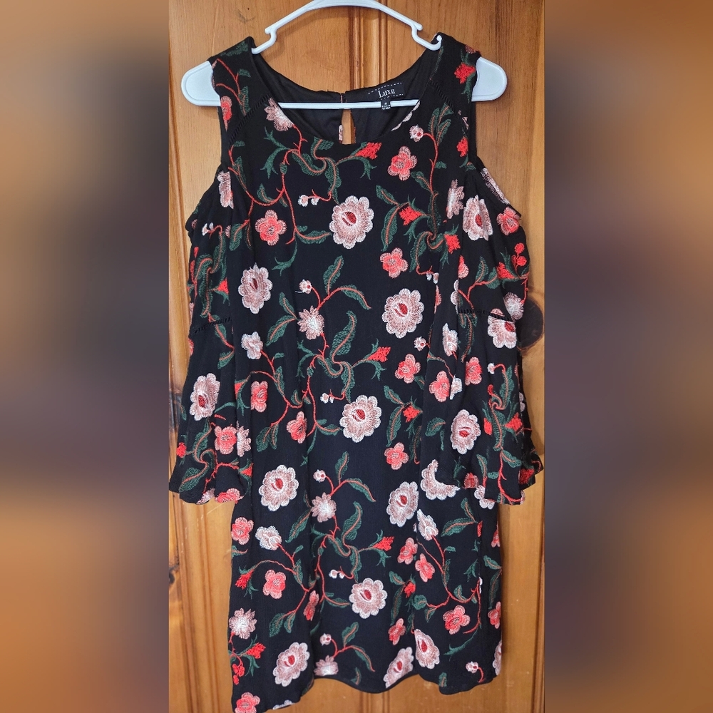 Fully Embroidered Dress With Bell Sleeves